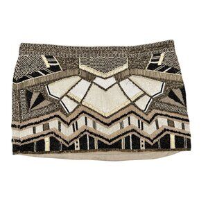 Allsaints Spitalfields beaded sequin mini skirt brown - Size 10